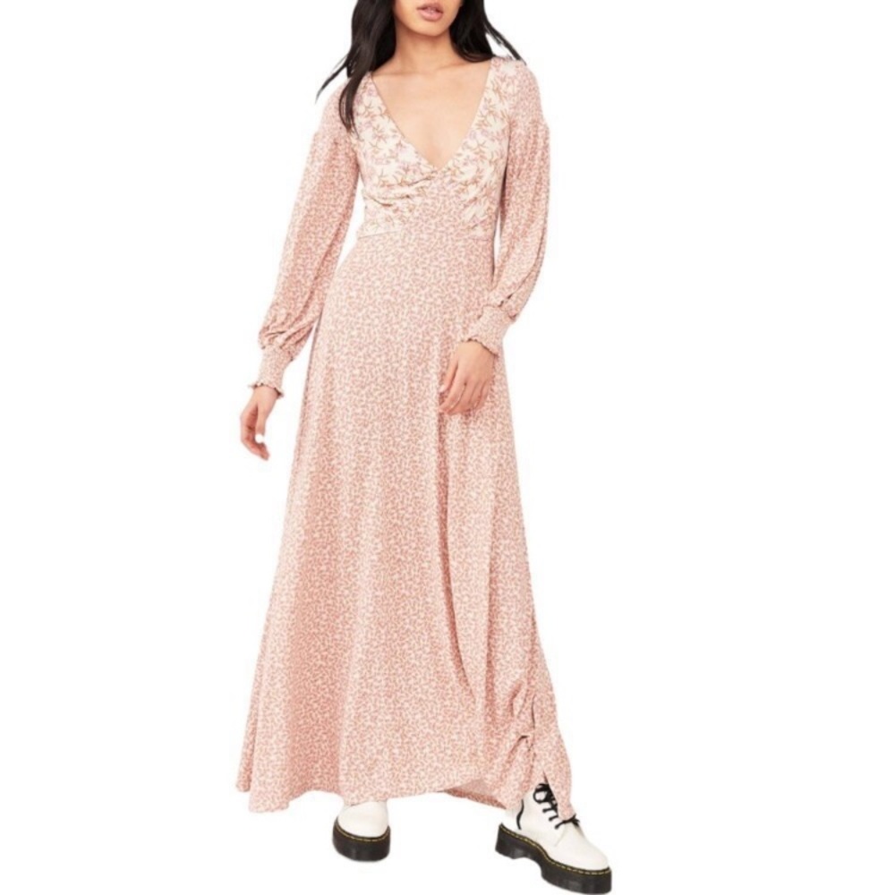 Free People Pink Floral Long Sleeve Maxi Dress - Picture 5 of 5